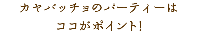 カヤバッチョのパーティーは