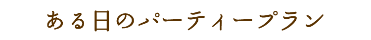 ある日のパーティープラン